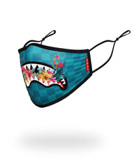 ADULT BLOSSOM SHARK FORM FITTING FACE MASK